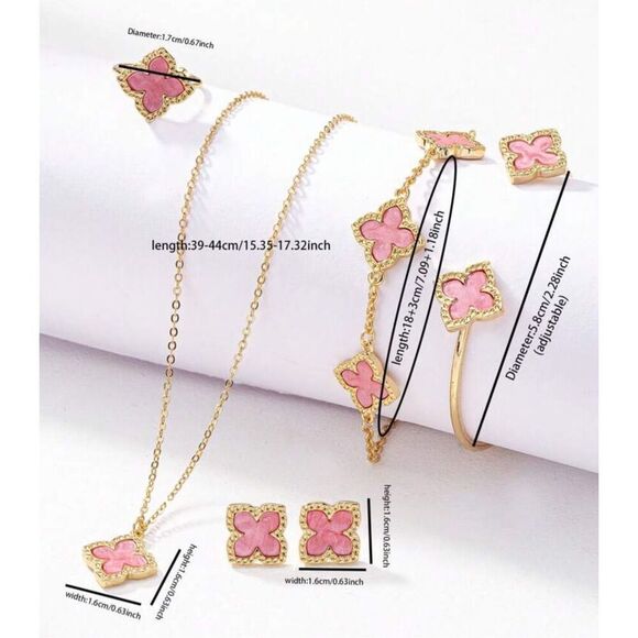 5 Piece Clover Jewelry Set - Picture 3 of 4